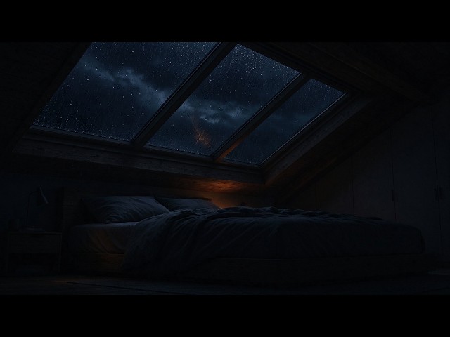 Heavy Rain on Skylight at Night | Deep Sleep Sounds | 10 Hours