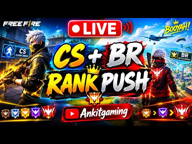 LIVE 🛑 CS + BR RANK PUSH 🤩 #shortfeed #viral #freefireshorts #moments