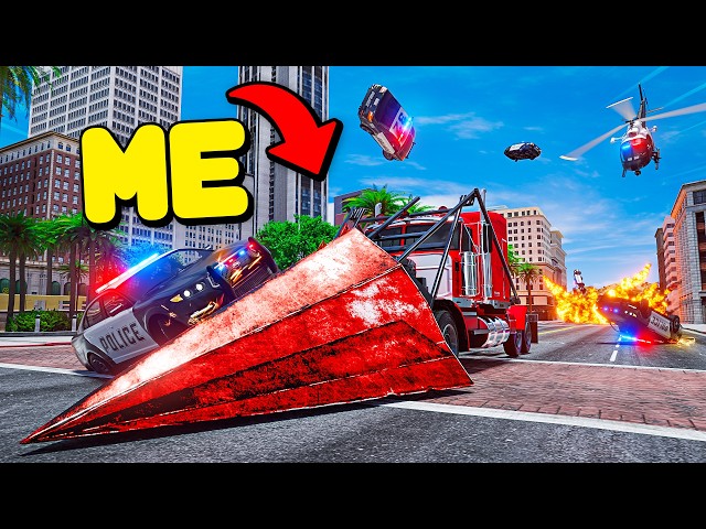 Убегаю от копов на рамповом грузовике в GTA 5 RP