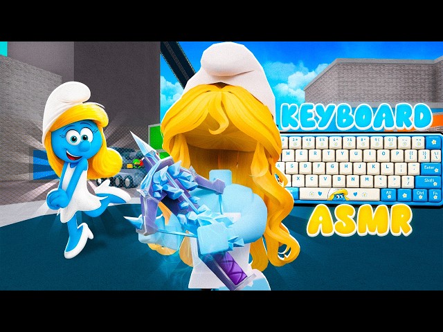 💙🍄 BEATING TEAMERS in mm2 as SMURFETTE *Keyboard ASMR* 💙🍄
