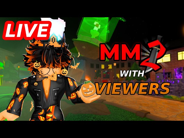 🔴AM I HITTING 2K SUBS TODAY? Live Roblox MM2 HALLOWEEN UPDATE🎃Playing with Viewers!!!✨