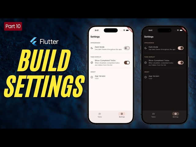 Flutter Todo App ⚙️ Build a Settings Screen with Provider | Flutter App Development