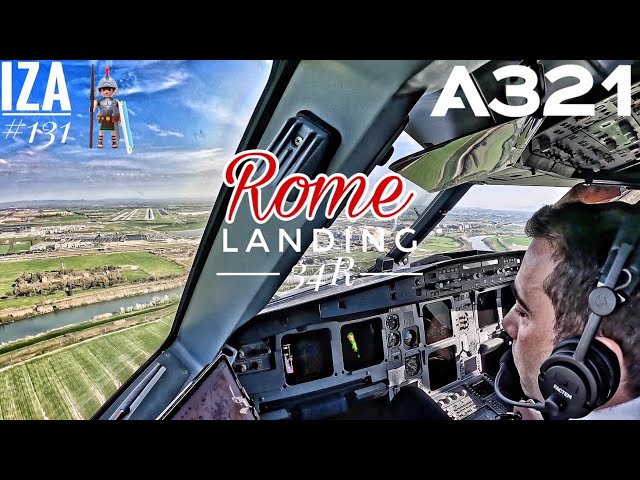 A321 FCO 🇮🇹 Rome | LANDING 34R | 4K Cockpit View | ATC & Crew Comm