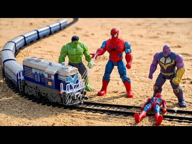 Thanos tied Baby Spider to the train tracks. Then Hulk arrived | Car cartoon Hulk vs Thanos.