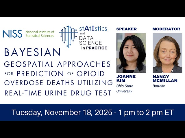 NISS Ai, Statistics and Data Science in Practice Webinar: Joanne Kim, Nov 18, 2025
