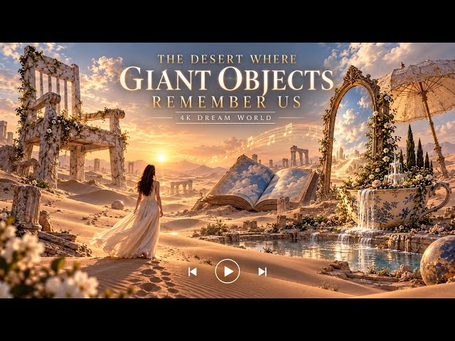 The Desert Where Giant Objects Remember Us 🏜️ Surreal Ambient Music for Sleep,Relax | 4K Dream World