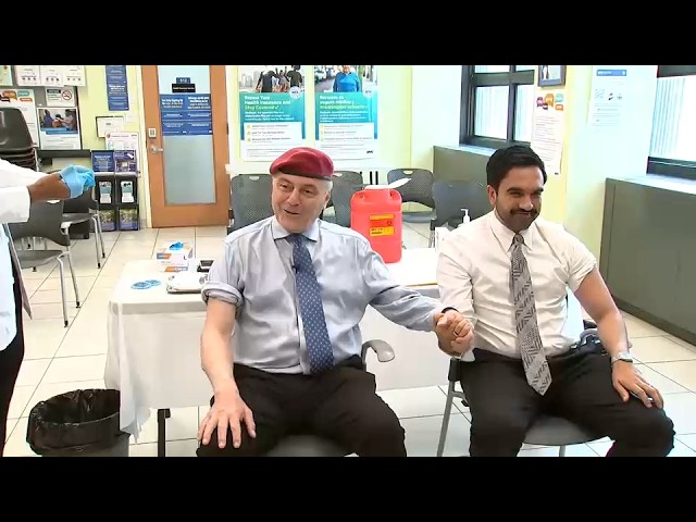 Mayor Mamdani holds hands with one-time rival to get flu shot