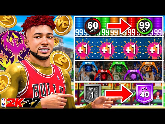 FASTEST WAY TO 99 OVR, MAX BADGES, MAX BUILD SPECIALIZATION, LVL 40 & REBIRTH in 1 DAY on NBA 2K27!