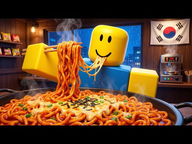 🔥 NOOB COOKS SPICY BULDAK RAMEN IN KOREA! 🇰🇷 Roblox ASMR