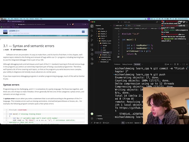 Learn C++ Ep. 6 - Chapter 2  | Teaching Myself C++ From Scratch | 10-26-2026