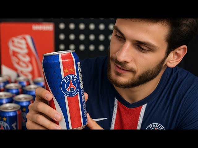 PSG x Coca Cola 400 000 canettes aux couleurs du Paris Saint Germain depuis le 21.9.2026 à Carrefour