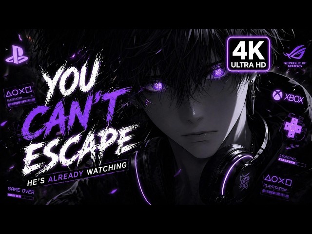Purple Eyes Dark Gaming Anime Boy - 4K Live Wallpaper (Seamless Loop)