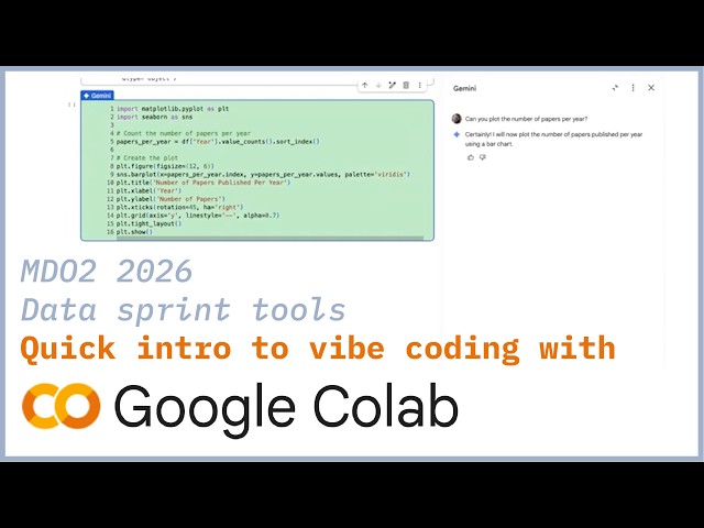 Intro to vibe-coding with Google Colab for MDO2 2026