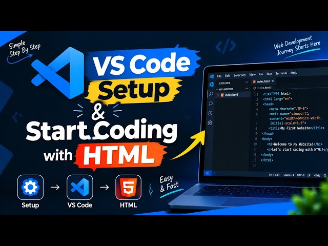 VS Code Setup & Start Coding with HTML | Beginner's Guide
