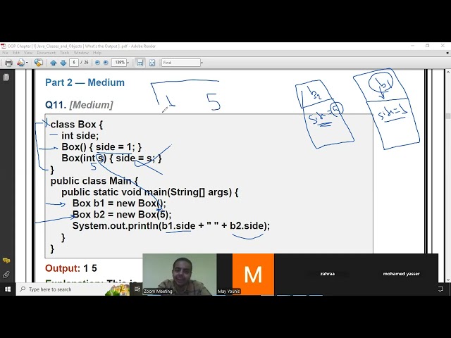 OOP Chapter 1 Java Classes and Objects  What's the Output  part 1