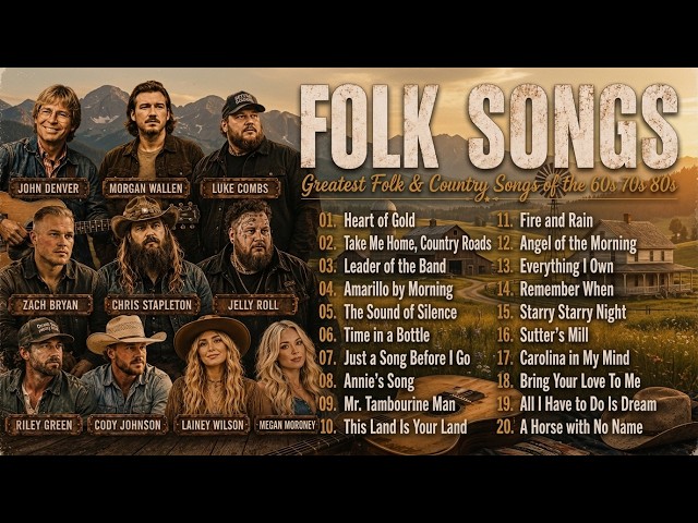 Best Folk Songs Of All Time | Country Songs of the 60s, 70s & 80s | Full Album
