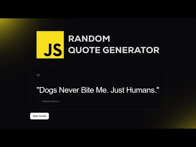 Build a Random Quote Generator with JavaScript | Fetch API & Async/Await