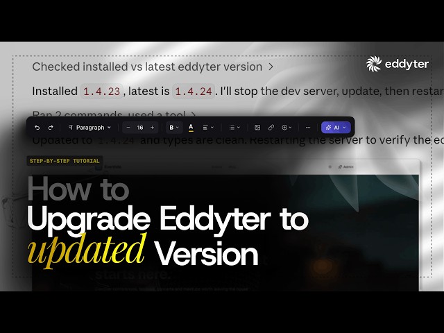 How to upgrade Eddyter to the latest version.