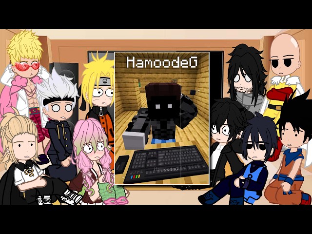 Anime Characters React To HamoodeG || Gacha reacts to Minecraft + INCENDIUS & AJTHEBOLD + SCARY MOBS