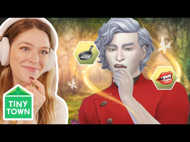 building a VAMPIRE PIZZA PARLOR tiny house in the sims 4: tiny town