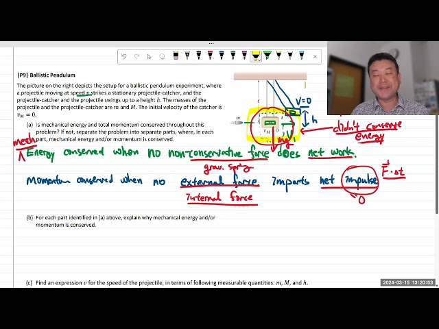 Physics 4A - WS 8 Momentum, P9 - Ballistic Pendulum