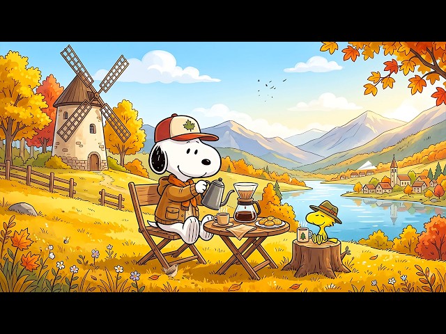 Snoopy’s Cozy October Coffee Jazz ☕ Gentle Jazz for Study, Work & Relaxation