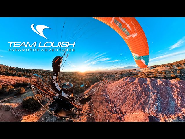 Sunset Paramotor Over Lake Mountain - Utah's Hidden Canyons & Red Cliffs