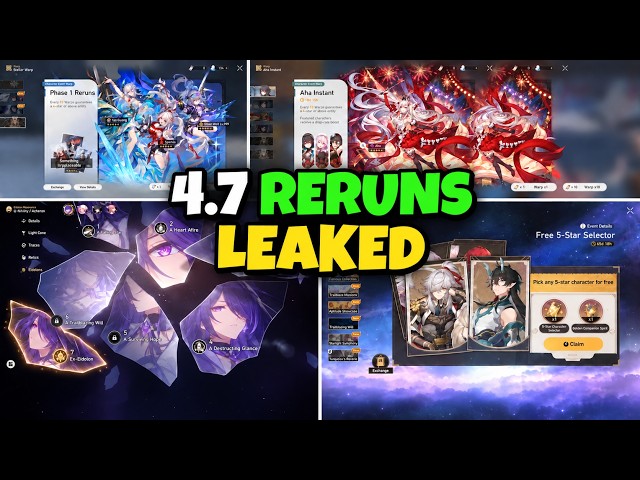 4.7 RERUNS LEAKED!!! NO V5 BETA, ACHERON IS BACK & THE ELATION TEAM RETURNS - Honkai: Star Rail