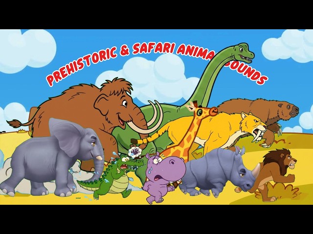 Prehistoric Dinosaurs and Safari Animals | Animal Sounds for Toddlers | Little Duckling Learns