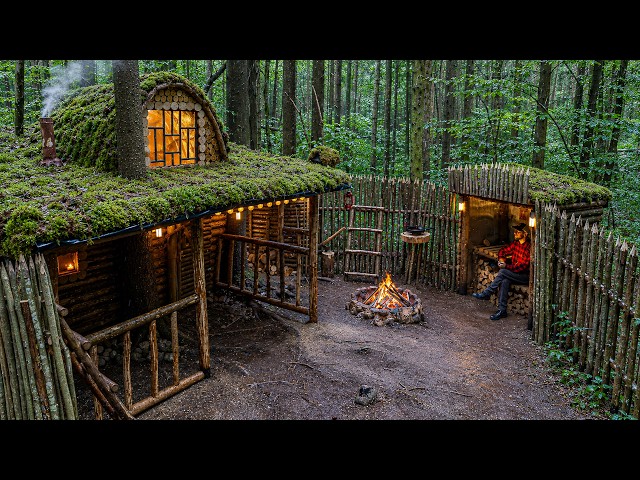 My Off-Grid Log Cabin From Start to Finish. Solo Bushcraft Wilderness Project