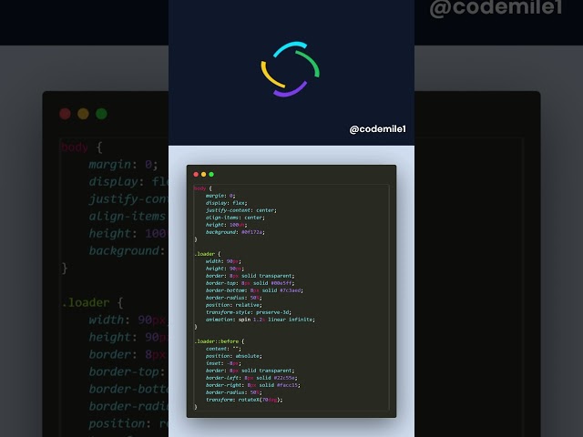 Animated Loader Using CSS | Code Mile #shorts #animationshorts