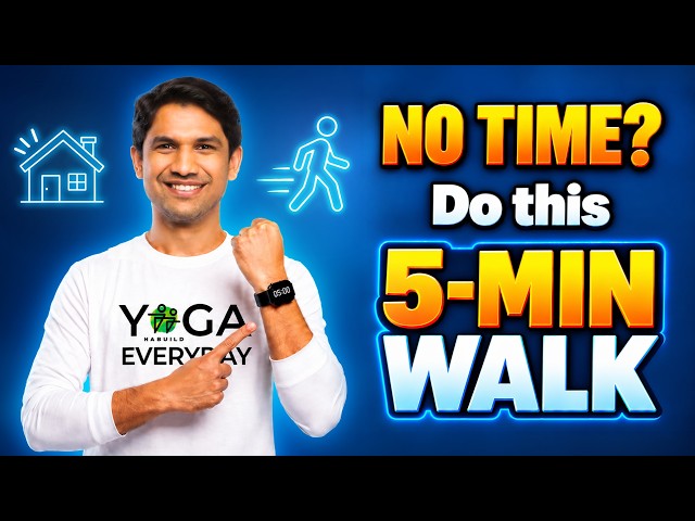 Daily 5-Min Power Walking Workout | Quick Full Body Walk at Home | Saurabh Bothra Yoga