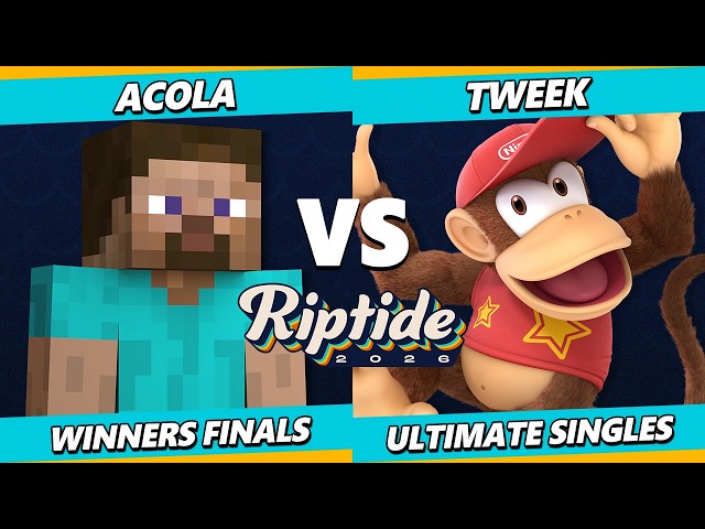 Riptide 2026 WINNERS FINALS - Tweek (Diddy Kong) Vs. acola (Steve) Smash Ultimate - SSBU