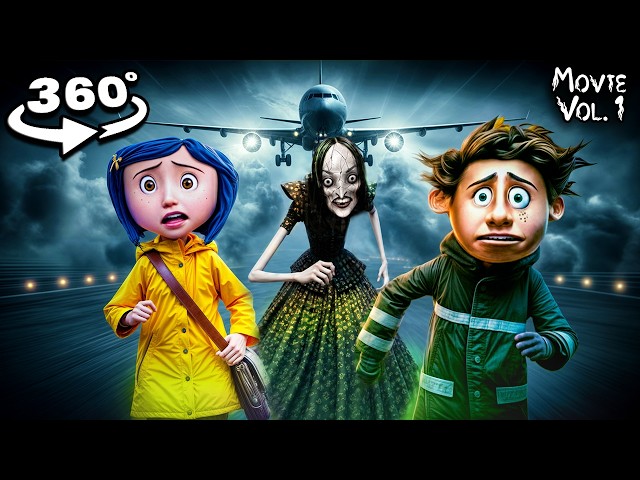 Plane Crash Horror | Beldam Captures Coraline & Wybie | Movie #1 (Scary VR 360° Video)