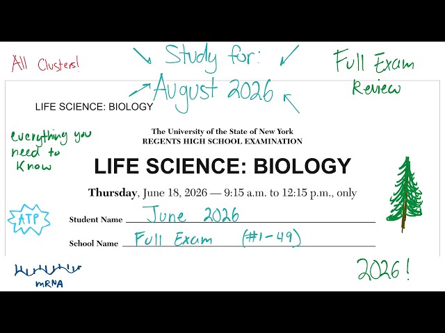 June 2026 Life Science: Biology Regents Review | FULL EXAM REVIEW | (prep for August 2026)