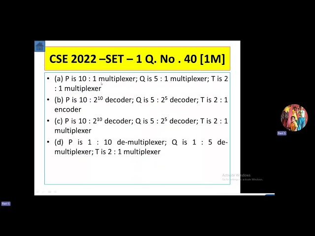 GATE CSE 2022 Mux Decoder