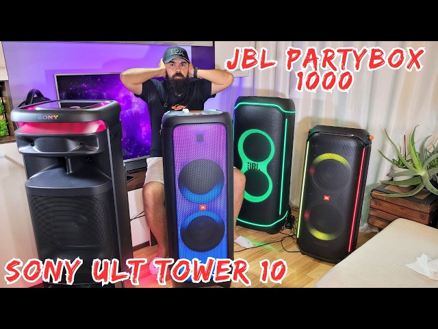 Sony ULT Tower 10 1000Watts vs 1100Watts JBL Partybox 1000 Sound Test and Specs