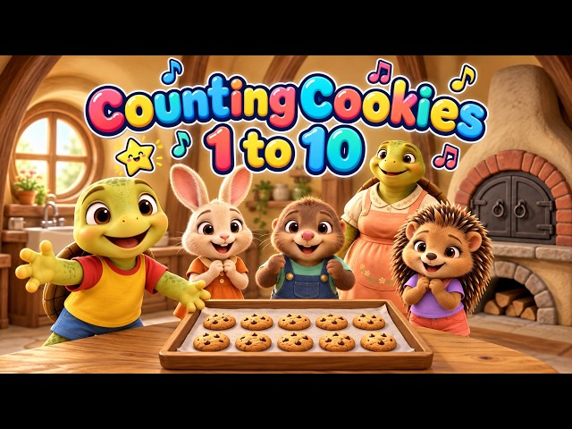 Counting Cookies 1 to 10 🍪 | Fun Counting Song for Kids with Slowy, Salsa, Fredo, and Carrot