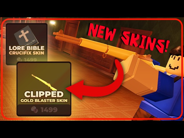 NEW DOORS LORE?: LORE BIBLE + CLIPPED GOLD BLASTER Item Skins Showcase