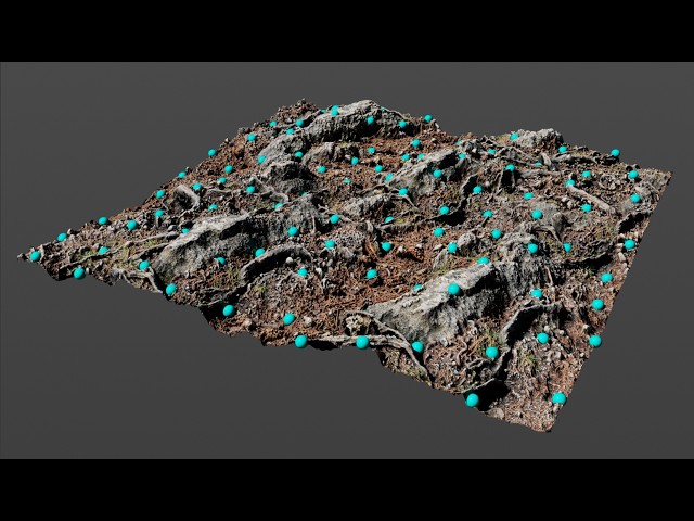 Houdini - scattering assets on displaced objects