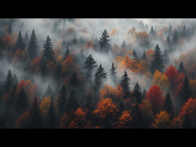 Misty Autumn Forest Loop 4K No Copyright