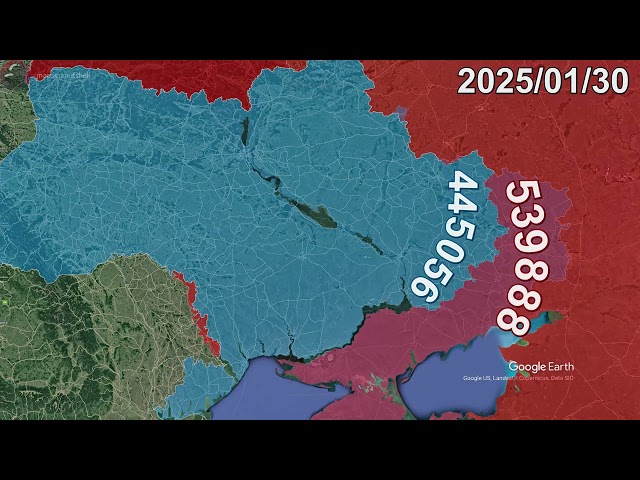 Russian Invasion of Ukraine: Every Day to July 2026 using Google Earth