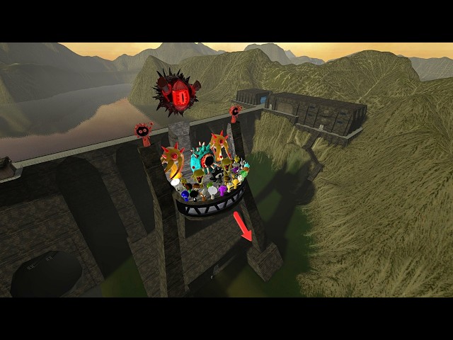 SPARTAN Kicks Every Sprunki Character Off the Giant Dam Platform! | Garry's Mod