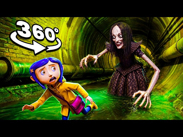 Coraline Trapped in Sewers with Beldam | Can You Save Her? (Scary VR 360° 4K Video)