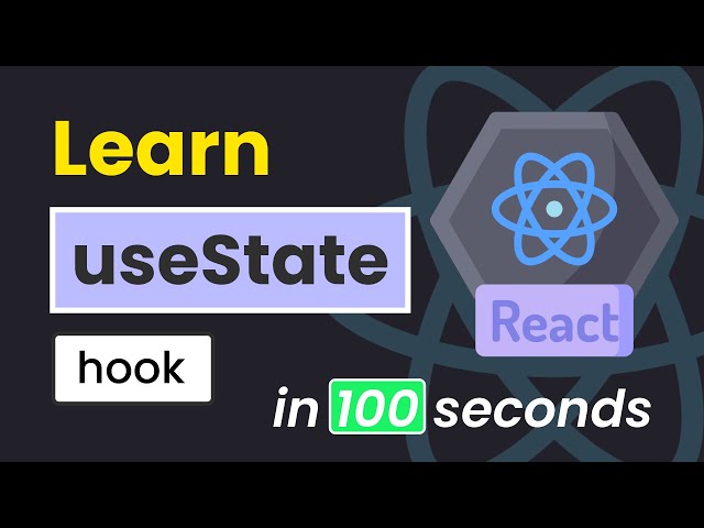 React 'useState' hook in 100 seconds w/Project - React Hooks explained 2022
