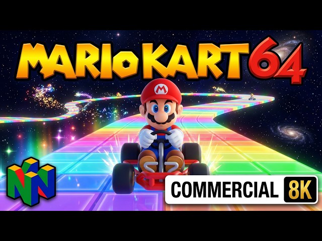Mario Kart 64 (Nintendo 64) Commercial 8k
