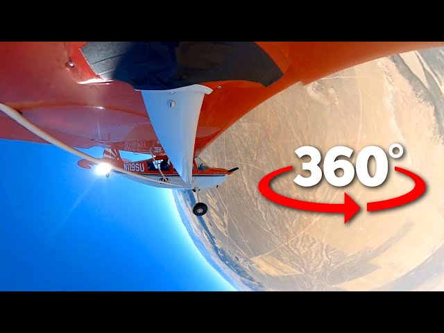 AMAZING Citabria Spin Training | Wing Shot With A 360° Camera