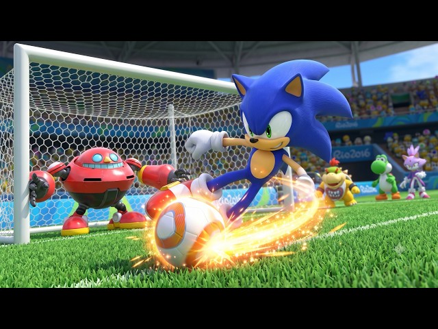 Mario & Sonic Rio 2016 Football | Daisy vs Yoshi vs Sonic vs Mario | Max Difficulty