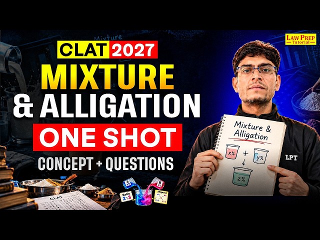 CLAT 2027 Quantitative Techniques | Mixture & Alligation One Shot – Concepts + Questions