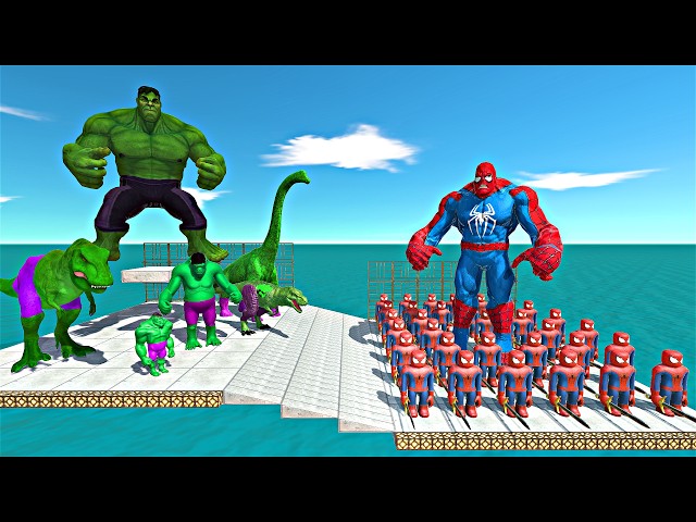 Spider-Man Roblox Step Challenge | Hulk Family vs Spider-Man Roblox - Animal Revolt Battle Simulator